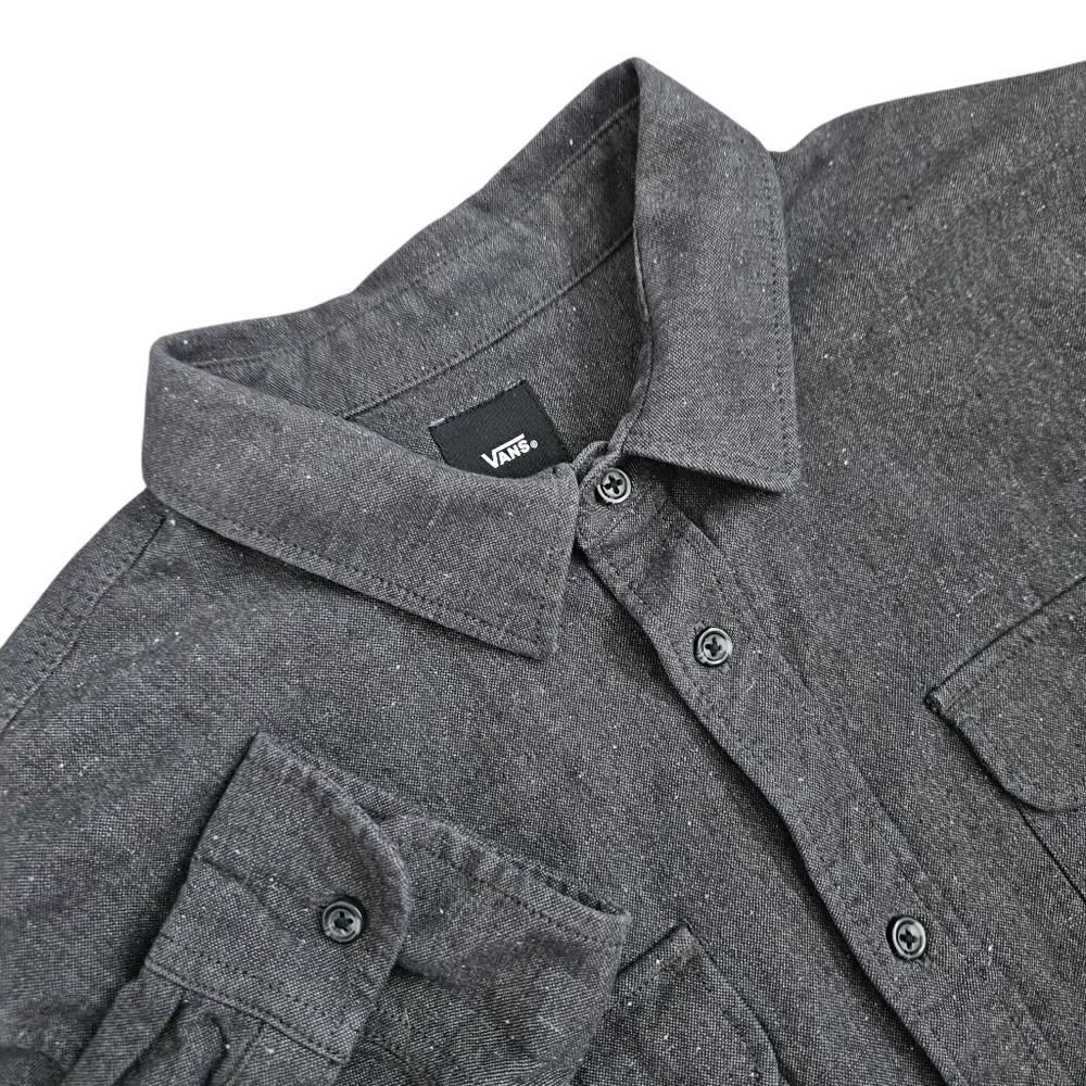 Vans Classic Fit Men's Off The Wall Gray Button Up Sz Medium Fall Skater